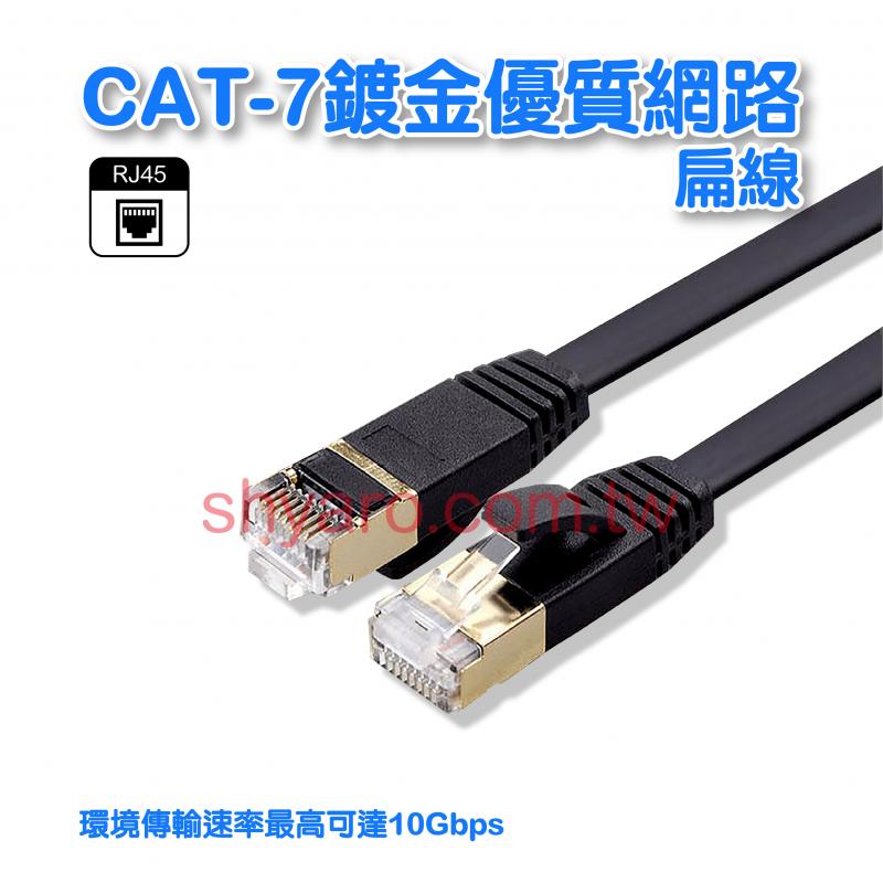 CAT-7鍍金優質網路扁線 